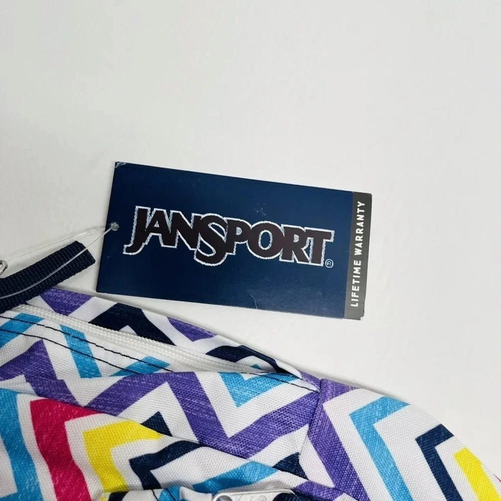 NWT JanSport SuperBreak Student Backpack - Multi Saucy Chevron - Discontinued